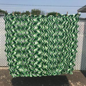Vintage variegated Green Chevron Afghan Retro Throw Crochet Grandma 1970's